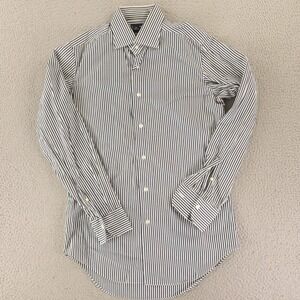 Kamakura Shirt Mens 14.5 Blue Striped Cotton Made in Japan Slim Fit Button Up